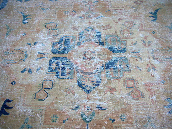 10'x14' Afghan Hand-Knotted Serapi Rug | Organic Wool, Modern Vintage Style
