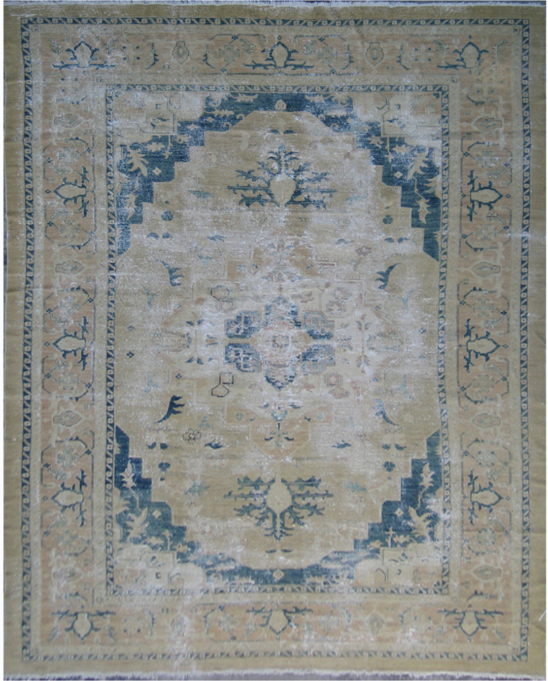 10'x14' Afghan Hand-Knotted Serapi Rug | Organic Wool, Modern Vintage Style
