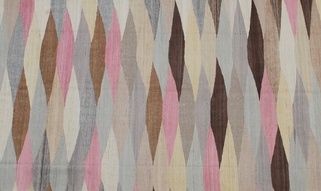 10'x14' Afghan Handwoven Kilim Rug | Multicolor Geometric