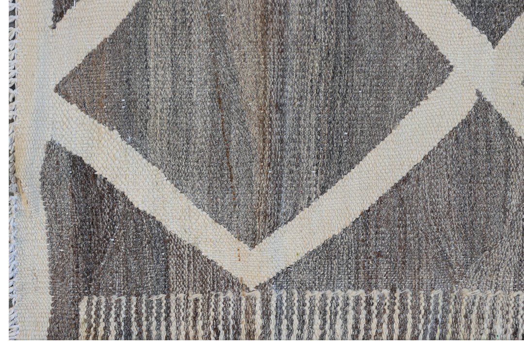 10'x14' Afghan Kilim |  Large Grey Cream Ariana Kilim Rug