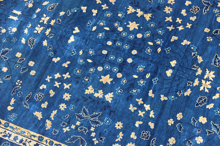 10'x14' Antique Chinese Peking Rug | Blue Floral Rug