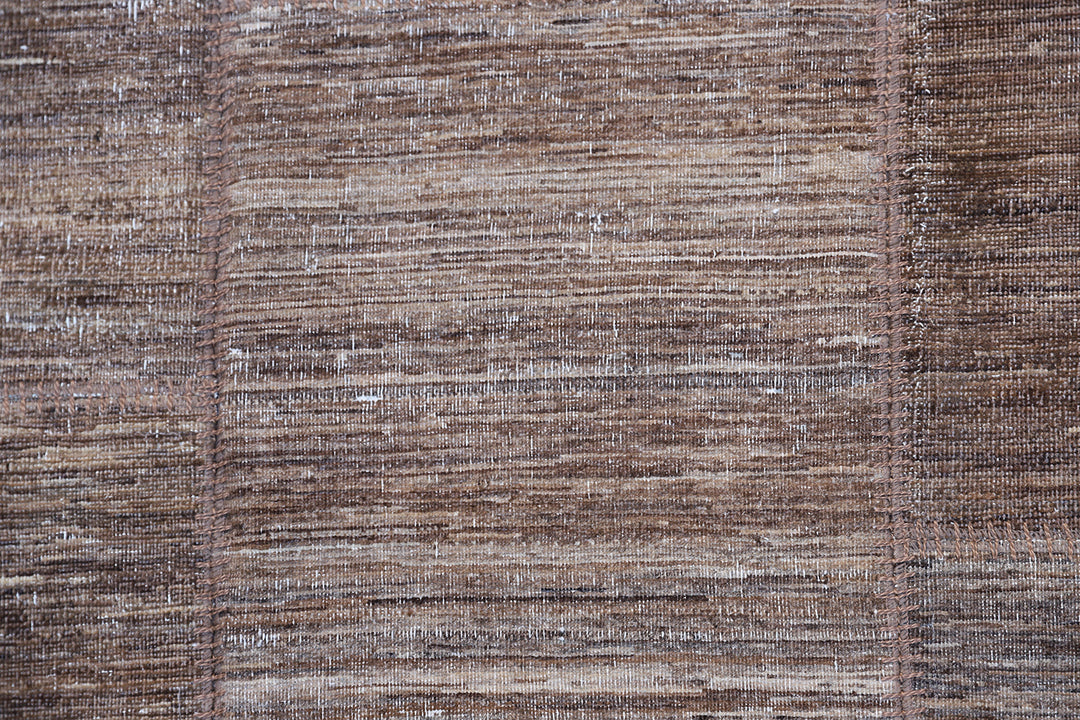 10'x14' Brown Ariana Patchwork Overdyed Decorative Rug | Hand-Knotted Wool Area Rug