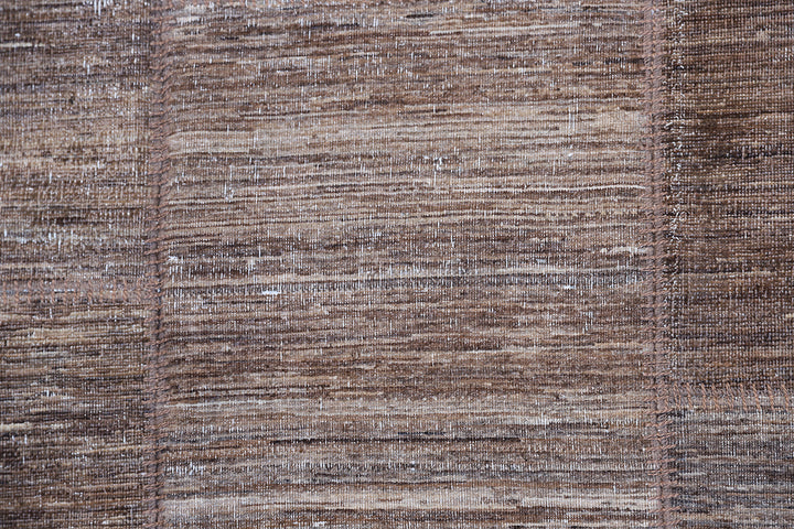 10'x14' Brown Ariana Patchwork Overdyed Decorative Rug | Hand-Knotted Wool Area Rug