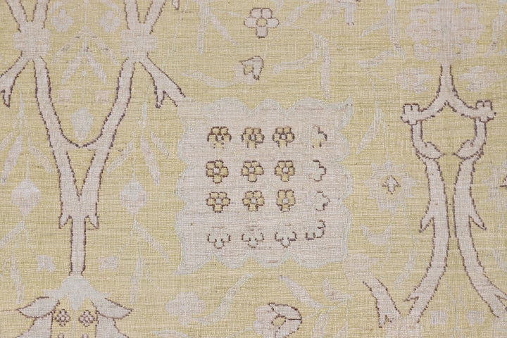 10'x14' fine silk and wool green gold blue ivory grey brown Shahabas design Ariana luxury rug