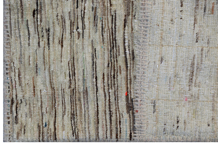 10'x14' Gray Ariana Patchwork Wool Rug | Handcrafted Large Area Rug with Cotton Backing