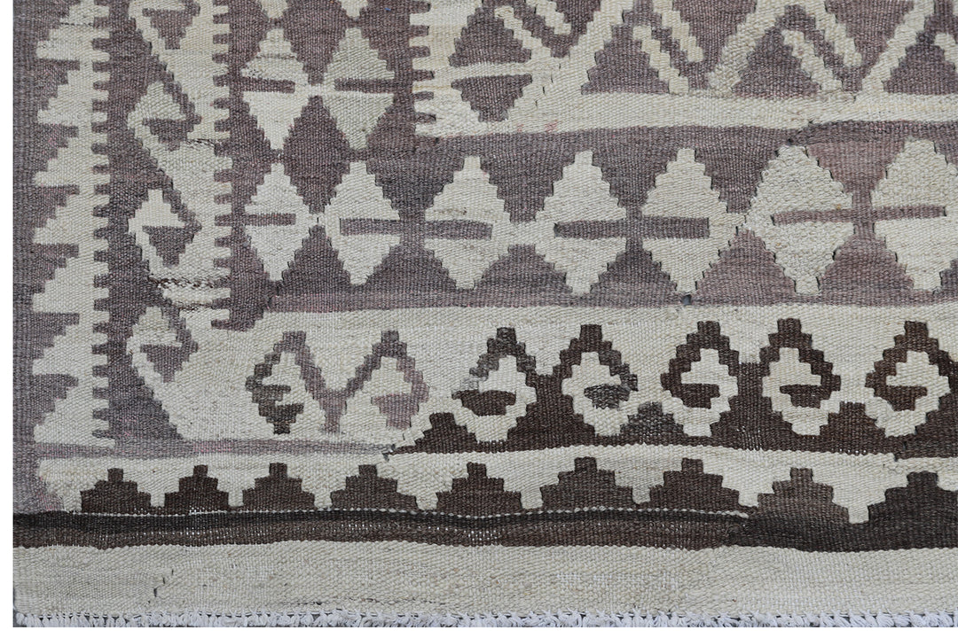 10'x14' Handwoven Afghan Kilim | Geometric Maimana Kilim
