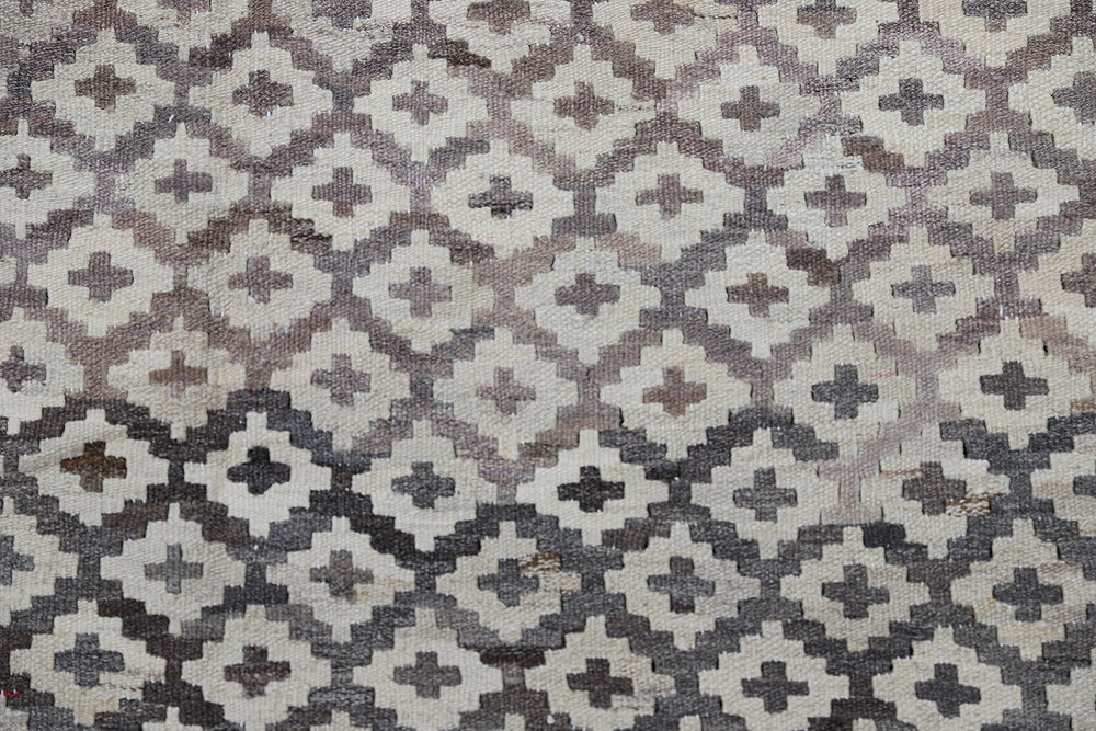 10'x14' Handwoven Afghan Kilim | Geometric Maimana Kilim