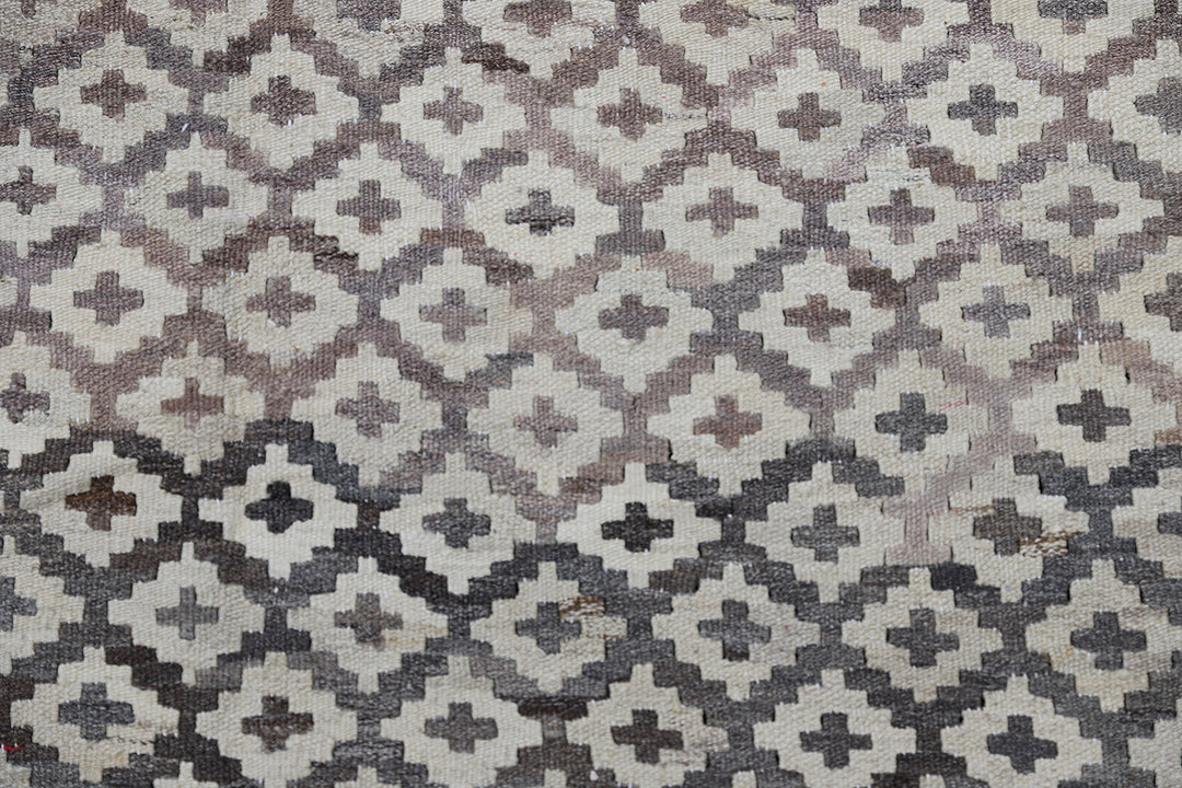 10'x14' Handwoven Afghan Kilim | Geometric Maimana Kilim