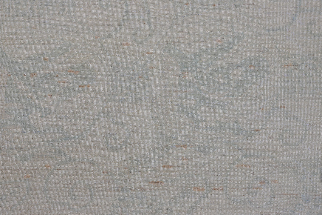 10'x14' Soft White Afghan Hand-Knotted Rug | Asian Design | Vintage Collection