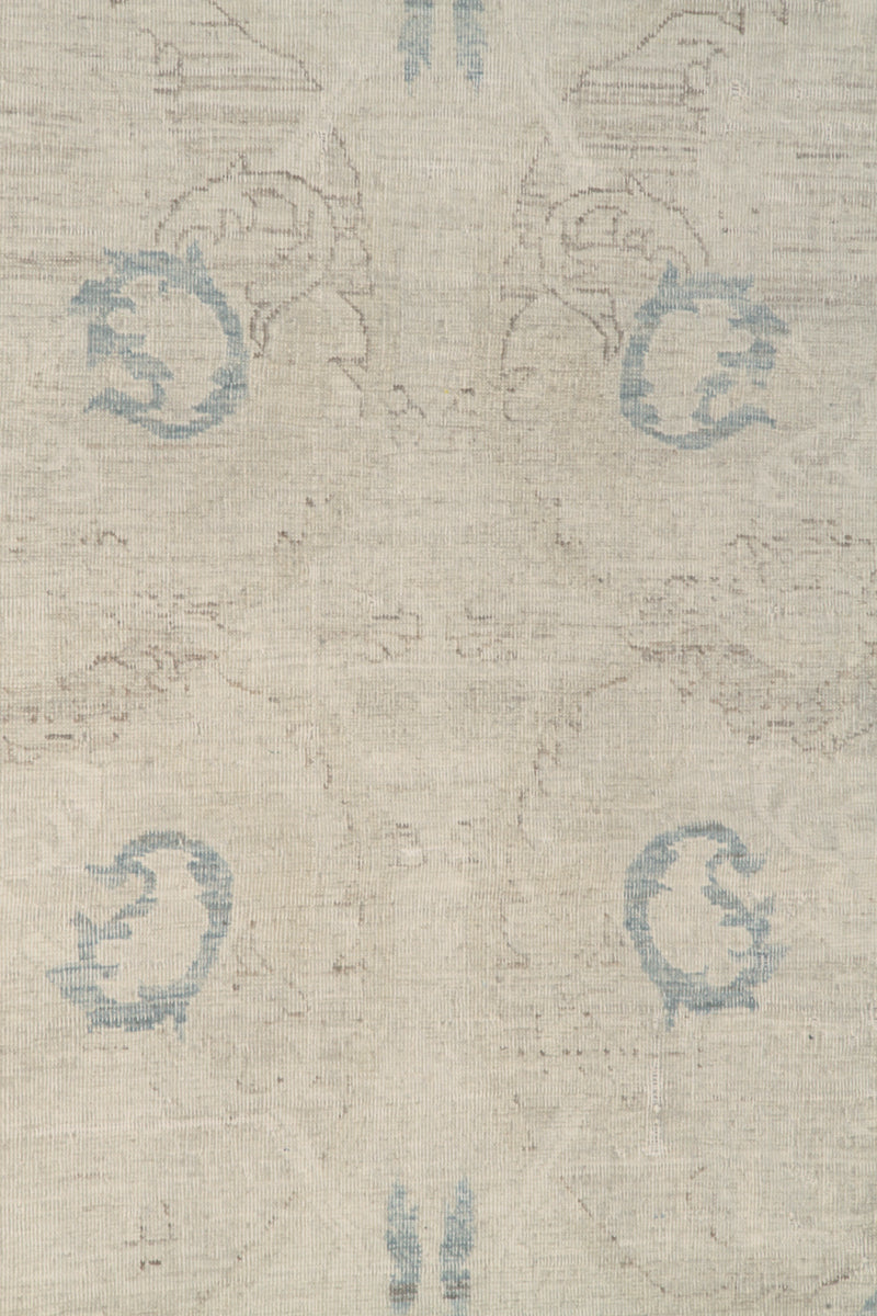 10'x14' Vintage-Style Afghan Polonaise Rug | Light Blue & Beige | Ariana Rugs