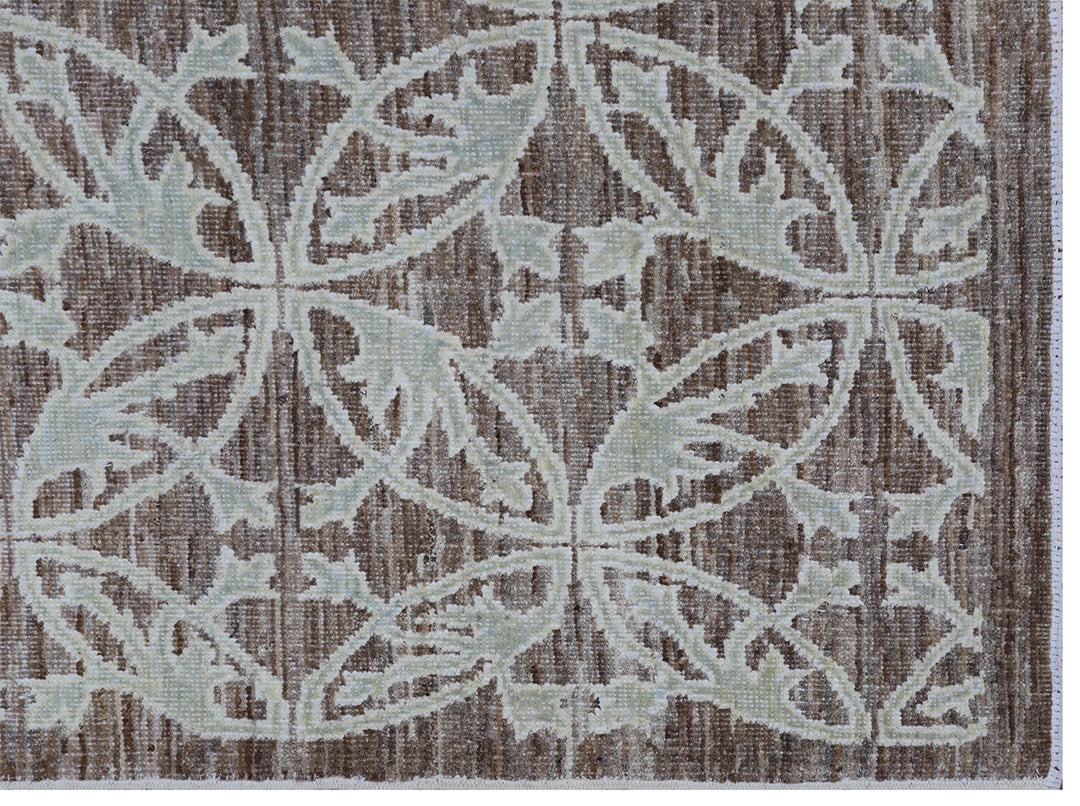 10'x14' Wool Area Rug | Ariana Modern | Brown Aqua Rug