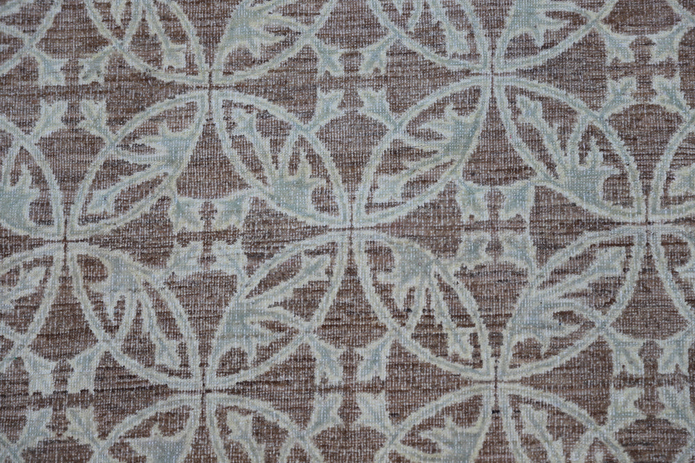 10'x14' Wool Area Rug | Ariana Modern | Brown Aqua Rug