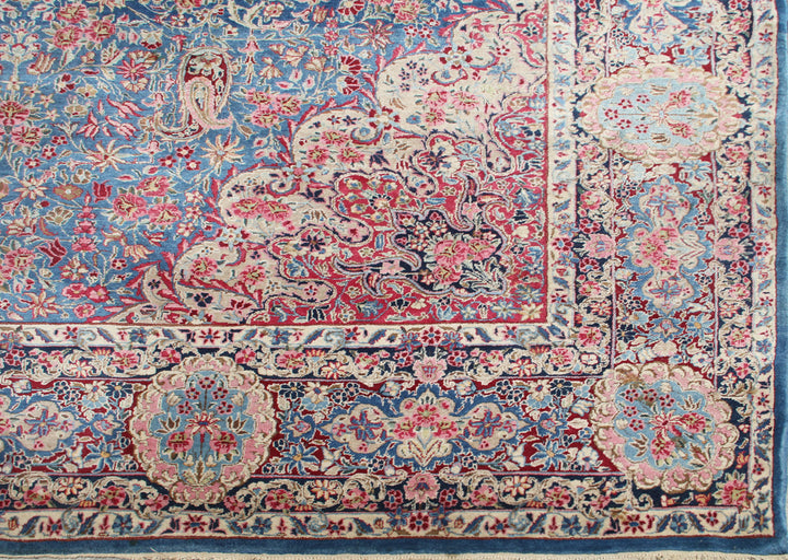 Antique Persian Kerman Rug | Floral Wool Area Rug