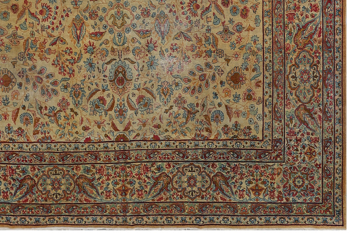 10'x16' Large Antique Persian Kerman Rug | Floral Design Rug