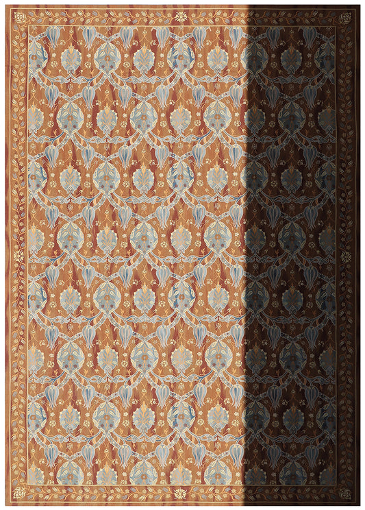 12'x18' Brown Blue Hand-Woven Ariana Kilim Collection