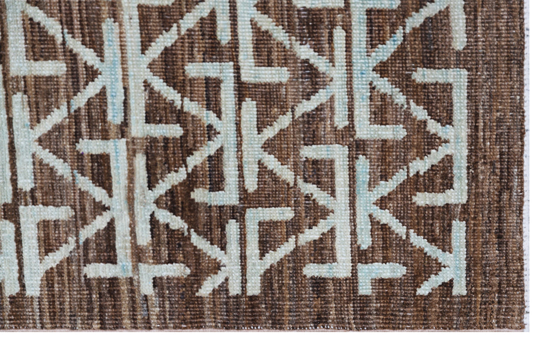 9'x11' Wool Area Rug | Hand-knotted | Ariana Modern Brown Rug
