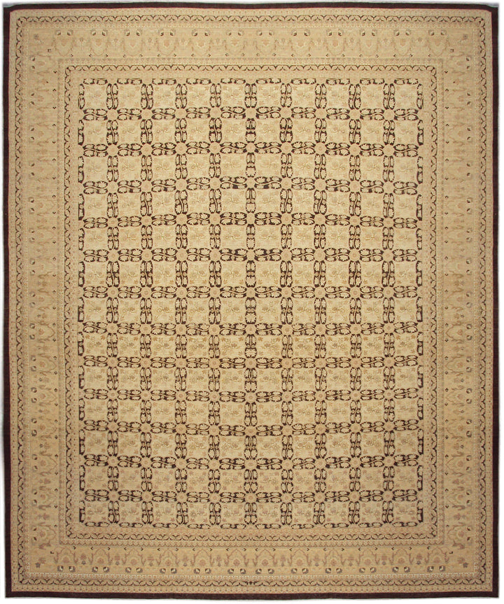 17'x21' Extra Large Chocolate Brown and Gold Ariana Traditional Rug