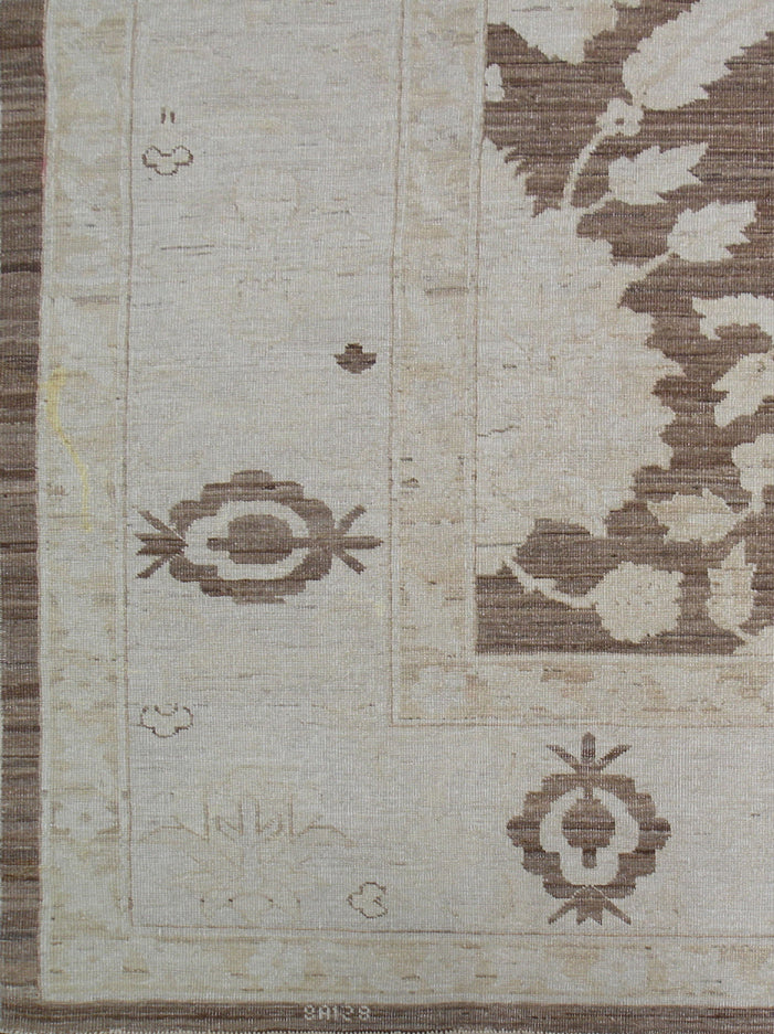 9'x8' Brown Cream Soft Yellow Gold Agra Design Ariana Transitional Rug