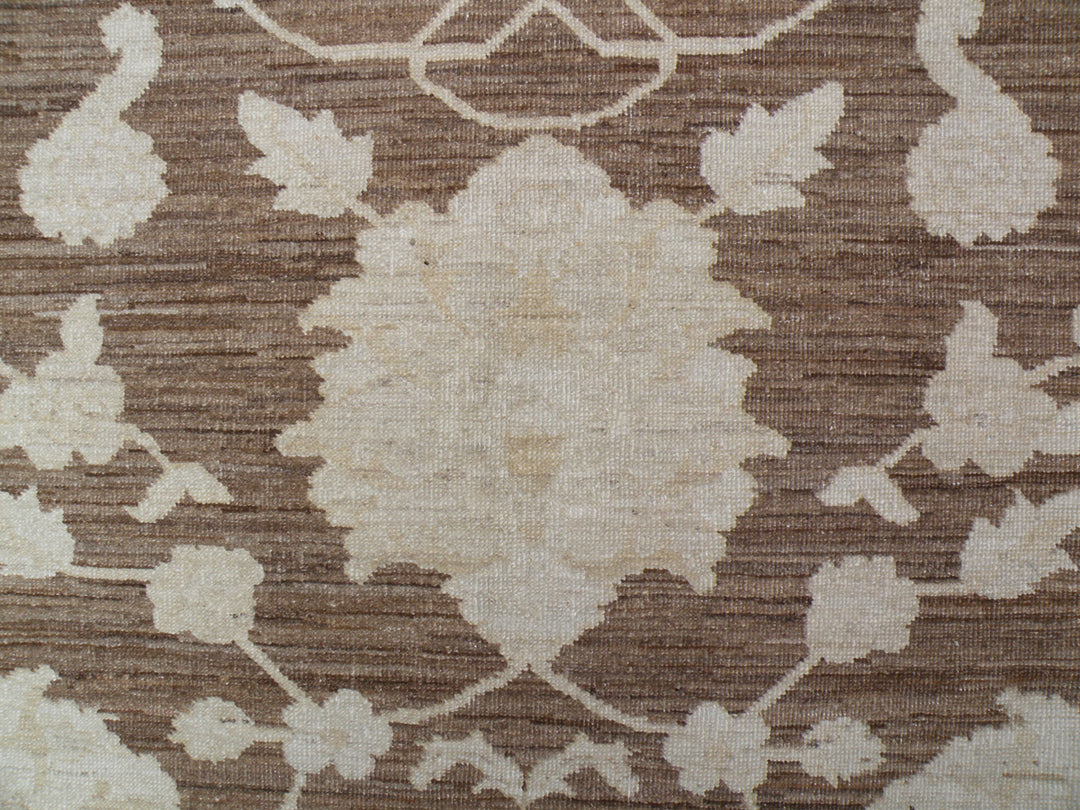 9'x8' Brown Cream Soft Yellow Gold Agra Design Ariana Transitional Rug