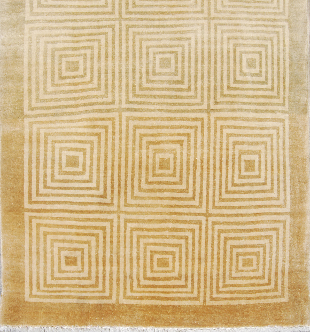 3x23 Gold And White Contemporary Geometric Design Ariana Modern Collection Rug