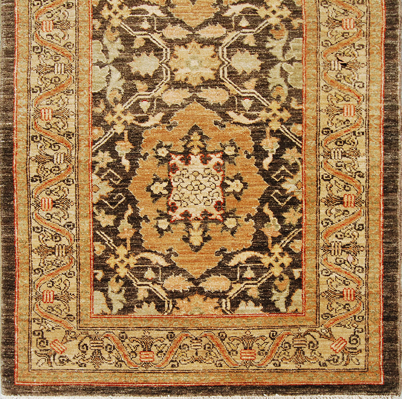 3'x12' Ariana Traditional Agra Design Hand Knotted Wool Runner Rug