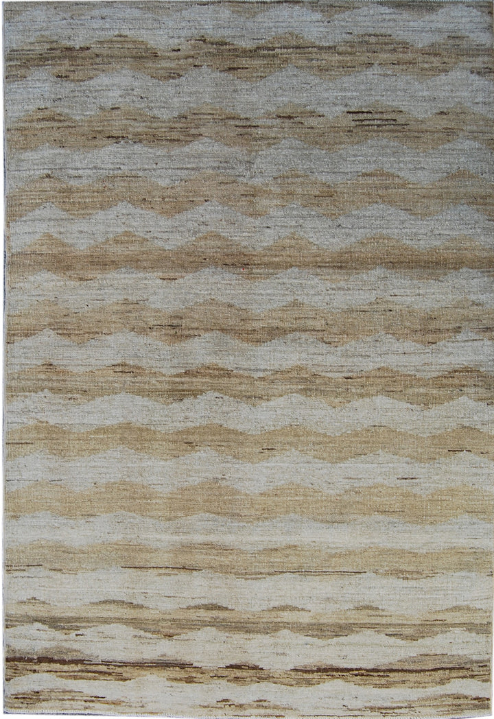 3'x5' Small Gold and Beige Wave Design Ariana Modern Collection Rug