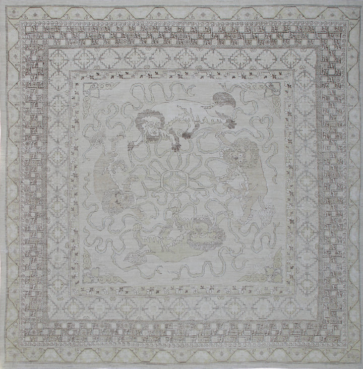 11'x11' Square Foo Dog Design Ariana Traditional Rug