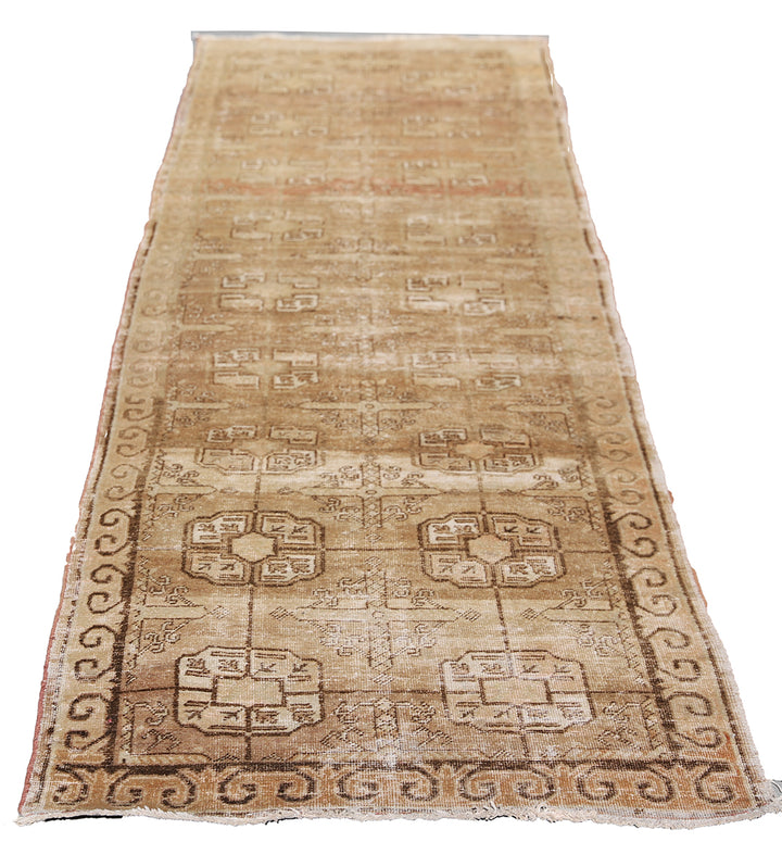 3'x11' Vintage Samarkand Area Rug | Wool Runner Rug