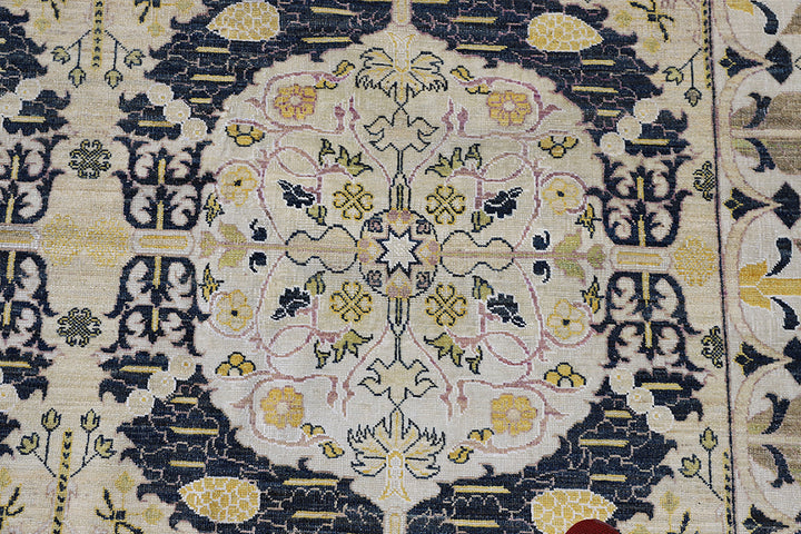 12’x18’ Large Spanish Geometric Wool Rug – Ariana Transitional Hand-Knotted Rug