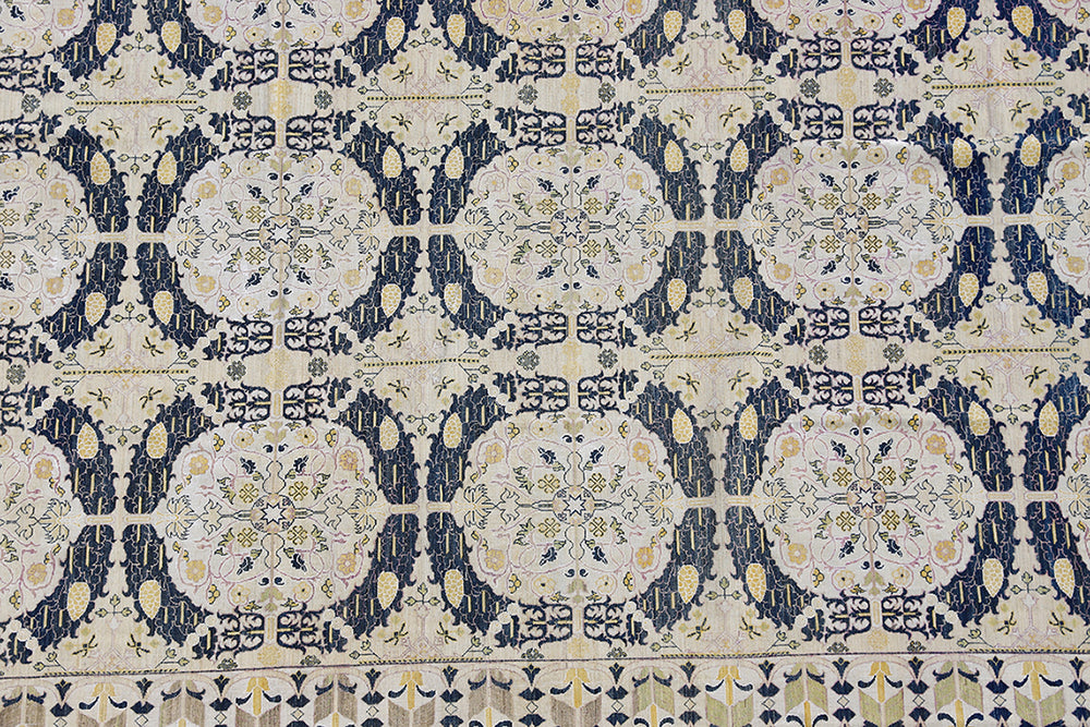 12’x18’ Large Spanish Geometric Wool Rug – Ariana Transitional Hand-Knotted Rug