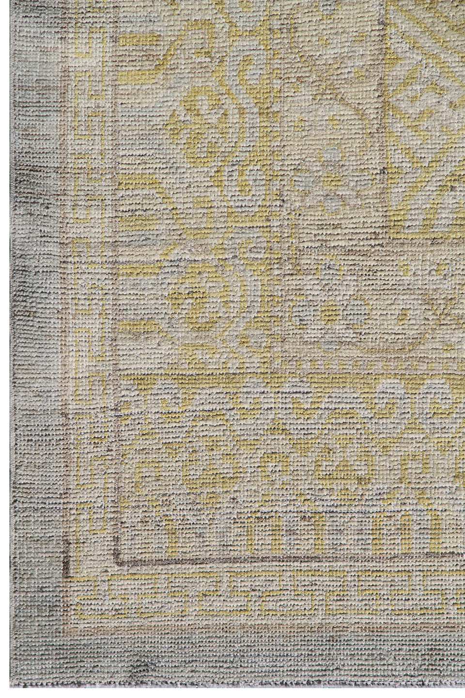 12'x15' Hand-Knotted Afghan Rug | Pale Blue & Canary Yellow | Organic Wool Rug