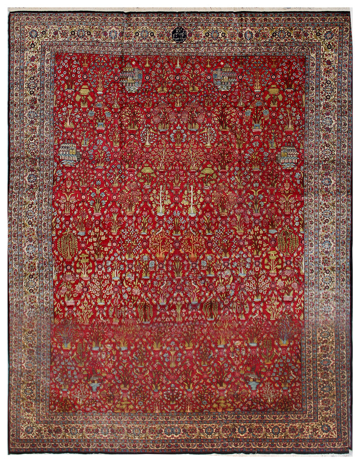 Antique Persian Rug | Large Hand-Knotted Wool Rug