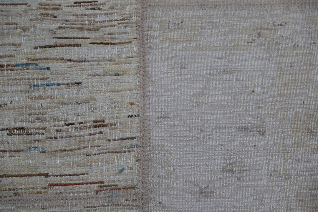 12'x16' Gray Ariana Patchwork Wool Rug | Handcrafted Large Area Rug with Cotton Backing