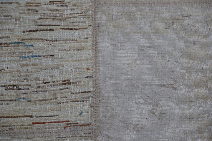 12'x16' Gray Ariana Patchwork Wool Rug | Handcrafted Large Area Rug with Cotton Backing