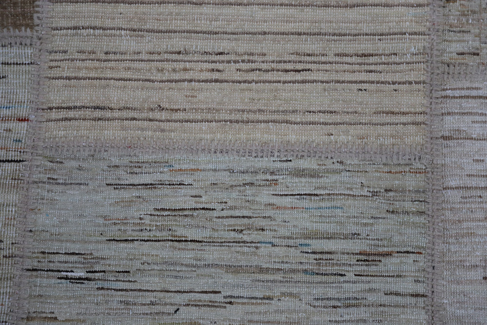 12'x16' Gray Ariana Patchwork Wool Rug | Handcrafted Large Area Rug with Cotton Backing