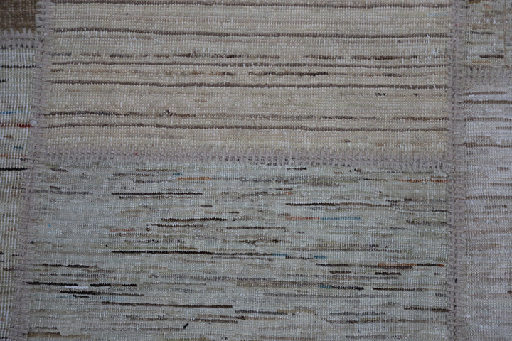 12'x16' Gray Ariana Patchwork Wool Rug | Handcrafted Large Area Rug with Cotton Backing