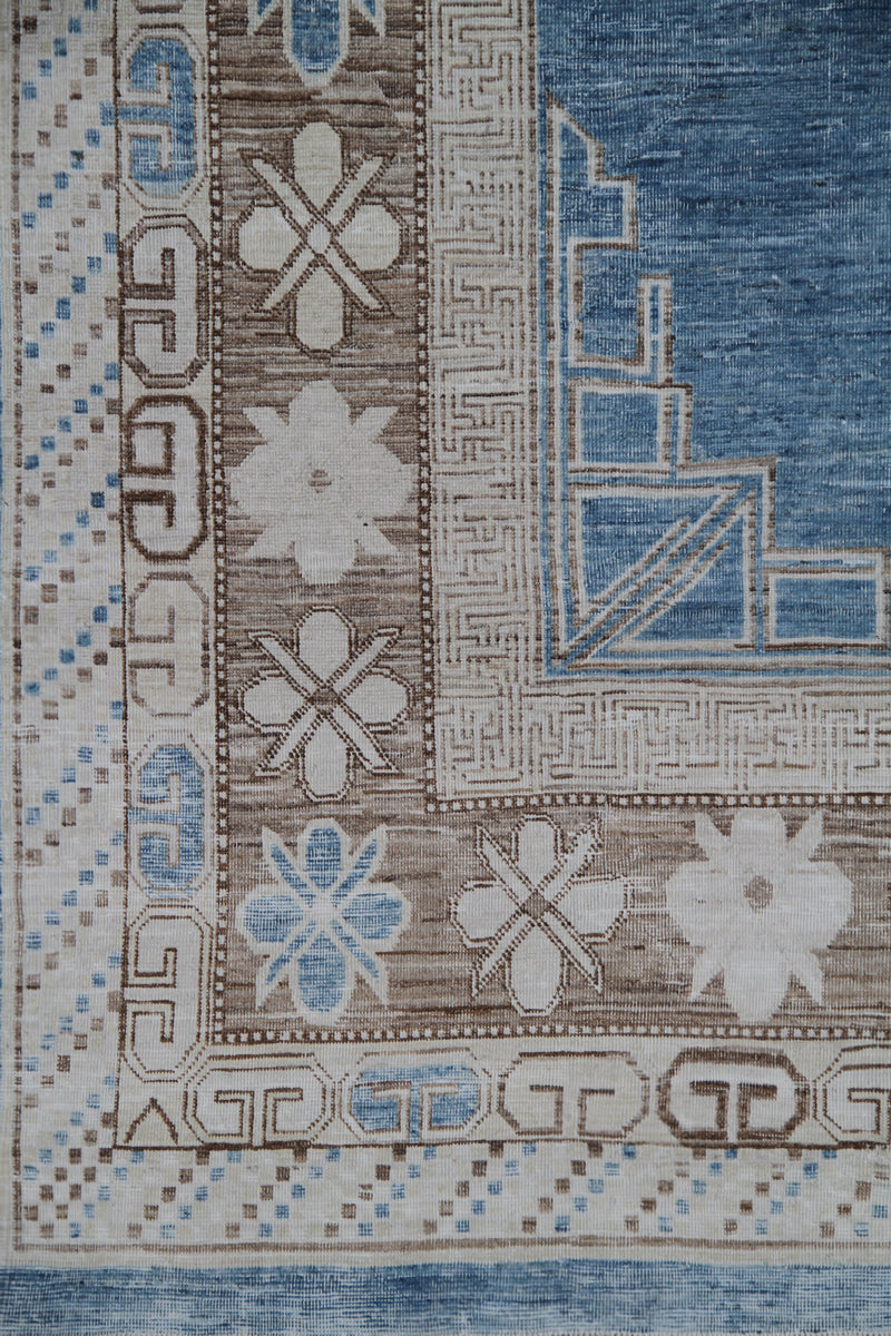 12x16 Royal Blue Afghan Samarkand Rug | Hand-Knotted | Organic Wool Rug