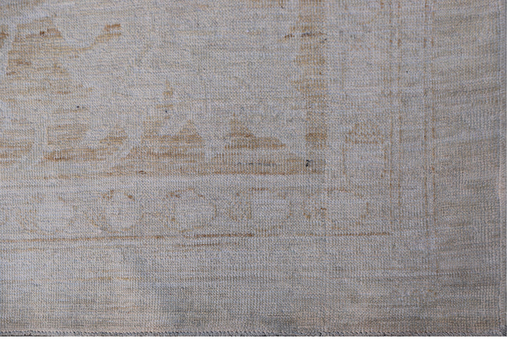 12'x17' Afghan Hand-Knotted Floral Transitional Rug | European Design