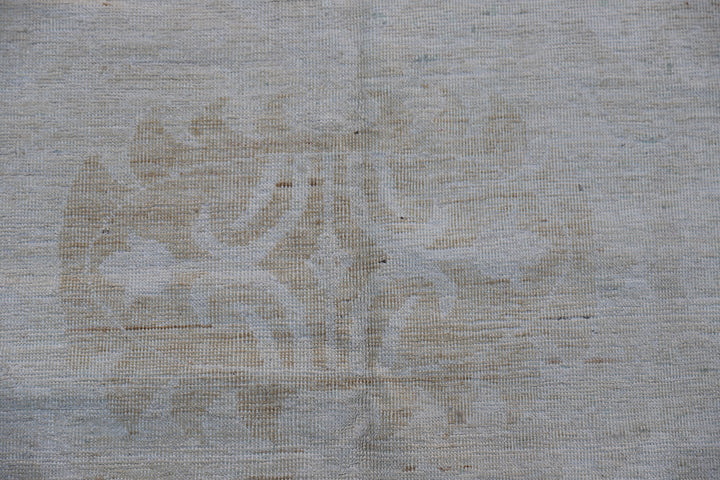 12'x17' Afghan Hand-Knotted Floral Transitional Rug | European Design