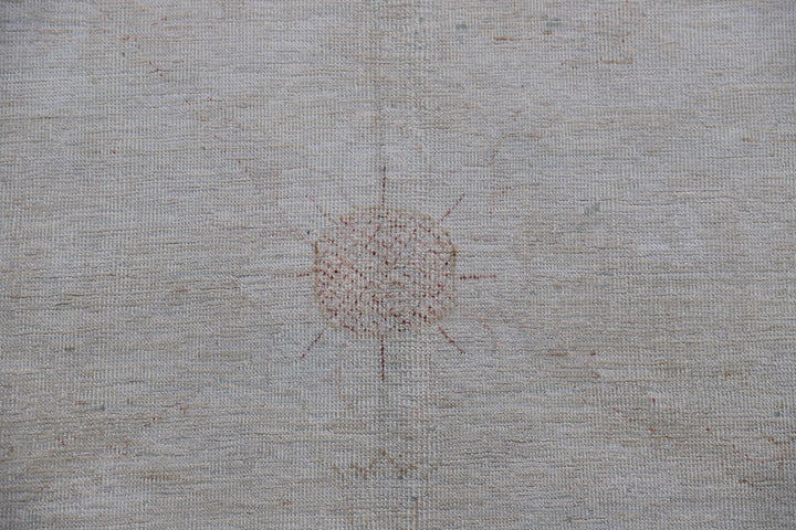 12'x17' Afghan Hand-Knotted Floral Transitional Rug | European Design