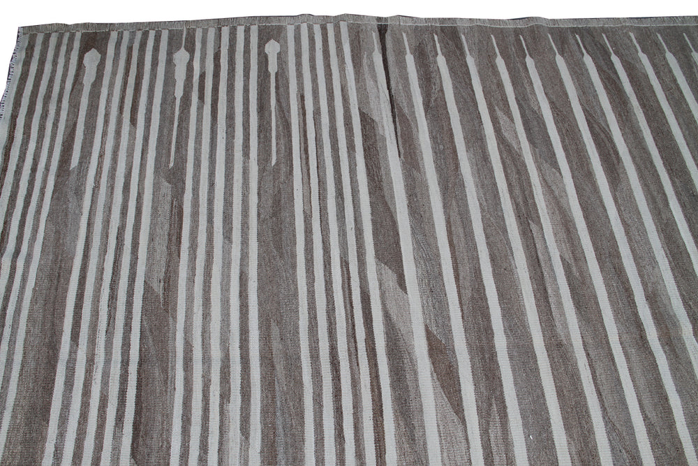12'x17' Extra Large Ariana Striped Handwoven Kilim - Earth Tone Collection