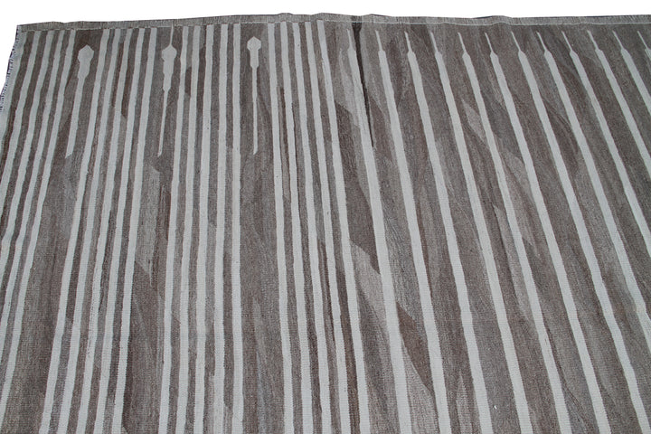 12'x17' Extra Large Ariana Striped Handwoven Kilim - Earth Tone Collection