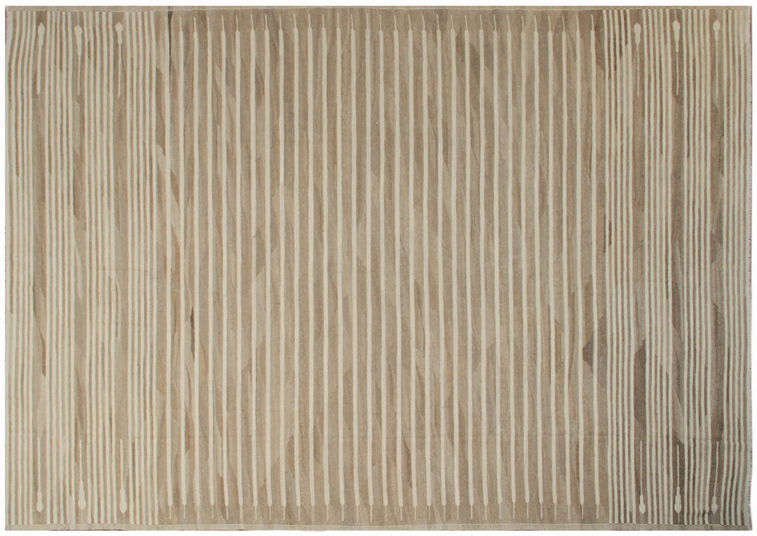 12'x17' Extra Large Ariana Striped Handwoven Kilim - Earth Tone Collection
