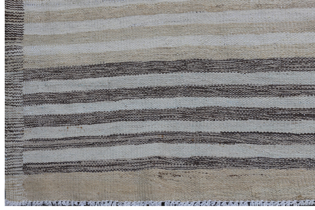 12'x17' Organic Striped Ariana Handwoven Kilim - Natural Earth Tones