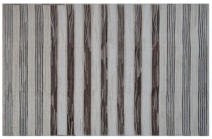 12'x17' Organic Striped Ariana Handwoven Kilim - Natural Earth Tones
