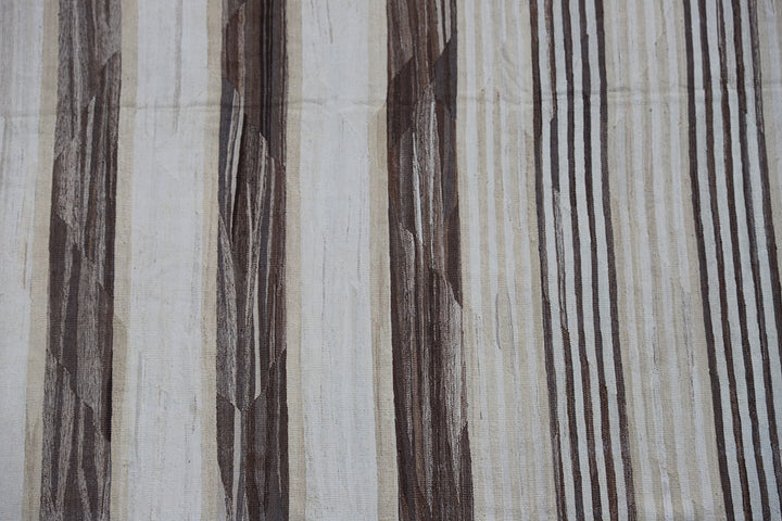 12'x17' Organic Striped Ariana Handwoven Kilim - Natural Earth Tones