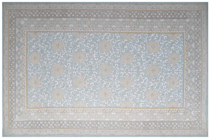 Samarkand-Khotan Rug – Blue Afghan Geometric Luxury | Hand-Knotted by Hazara Women