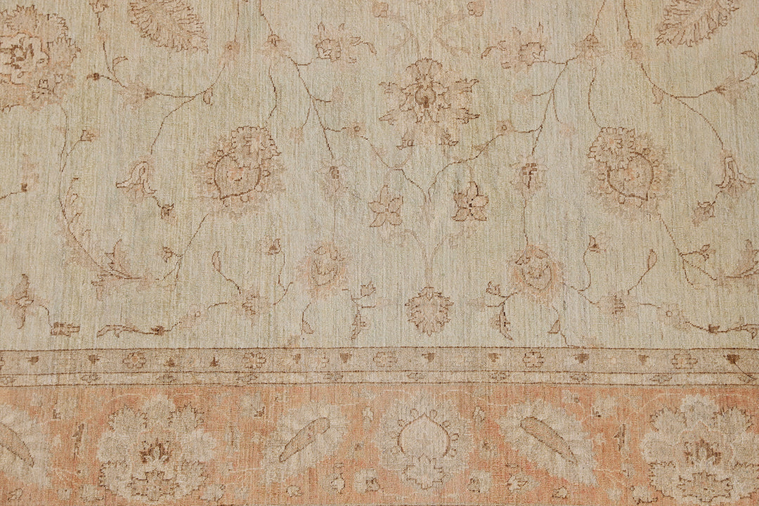 13’x16’ Ariana Traditional Agra Design Wool Rug – Apricot & Ivory Floral