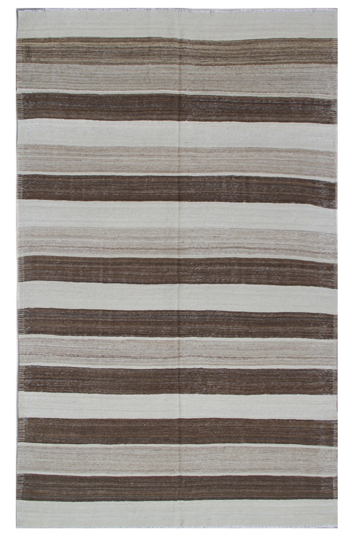 6'x10' Earth Tone Striped Design Afghan Ariana Kilim Area Rug