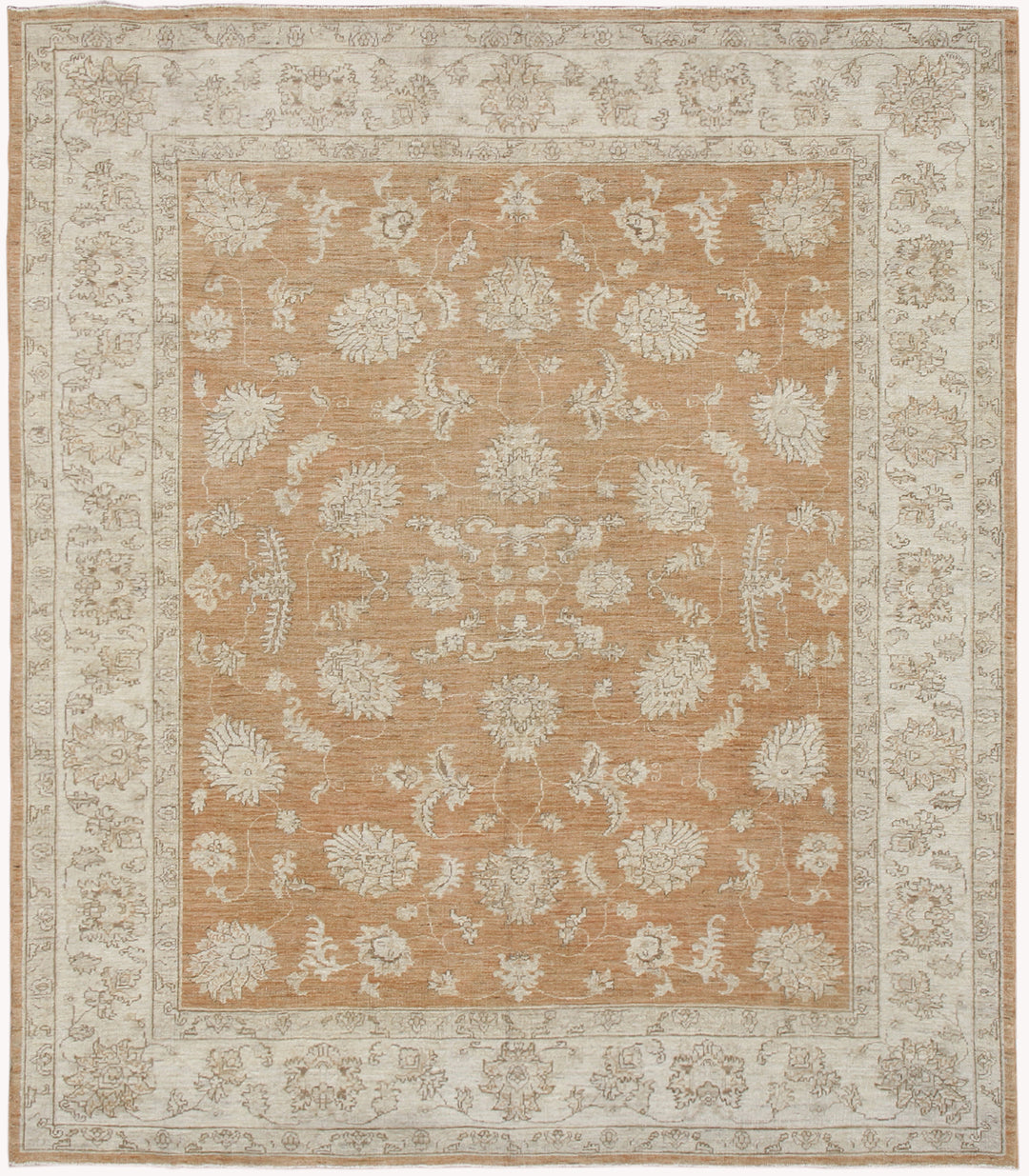 7'x8' Ariana Traditional Agra Design Rug | Brown, Tan & Ivory Hand Knotted Medium Rug